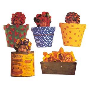 Anne Geddes Baby Flower Pot Die Cut Cards Set Of 5 Collectibles Scrapbook